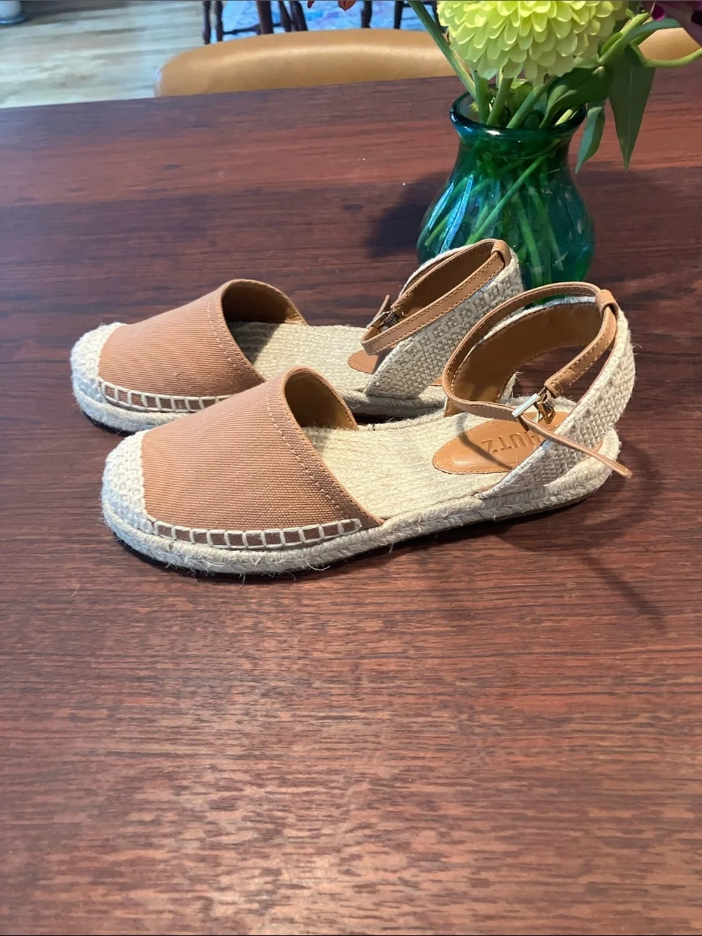 Schutz for Anthropologie Greeca Flats Espadrille Slingback Flats